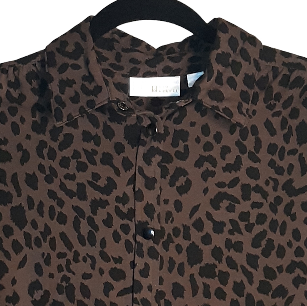 Leopard Print Snap Button Top - image 3